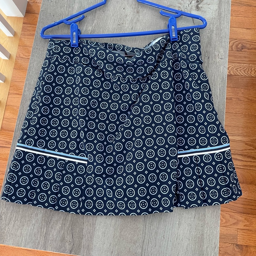 Navy Blue Patterned Women's Golf Skort